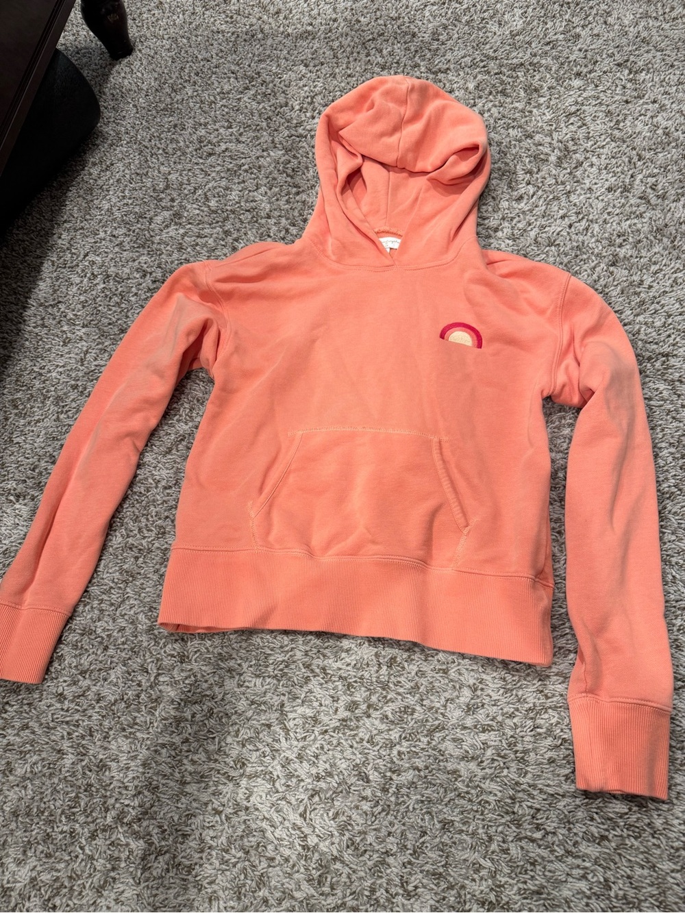 NWOT Spiritual Gangster Coral Cropped Pullover Hoodie with Rainbow Accent